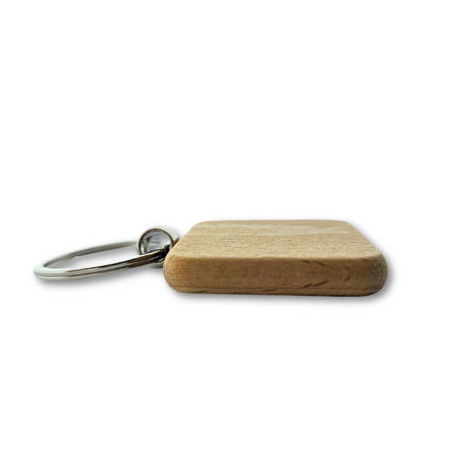 Llavero de madera cuadrado 40x40 mm - Por unidad