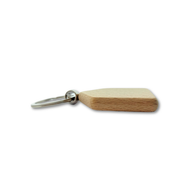 Llavero de madera caza 45x35 mm - Por unidad