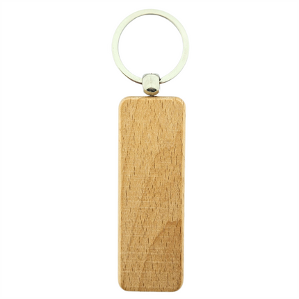 Llavero de madera rectangular 80x27 mm - Por unidad