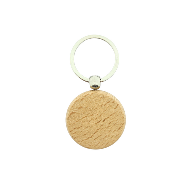 Llavero de madera circular 40x40 mm - Por unidad