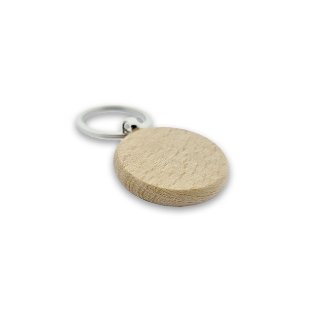 Llavero de madera circular 40x40 mm - Por unidad