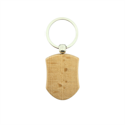 Llavero de madera escudo 45x32 mm - Por unidad