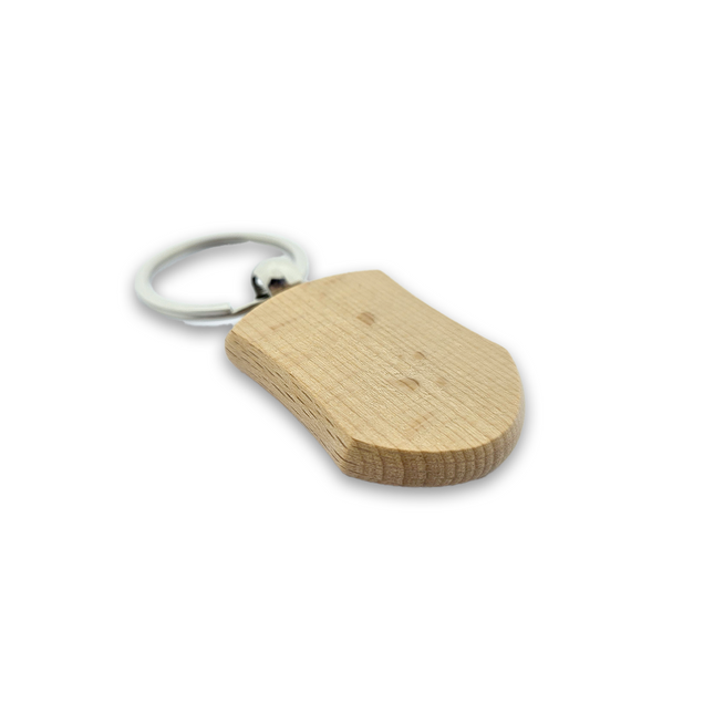 Llavero de madera escudo 45x32 mm - Por unidad