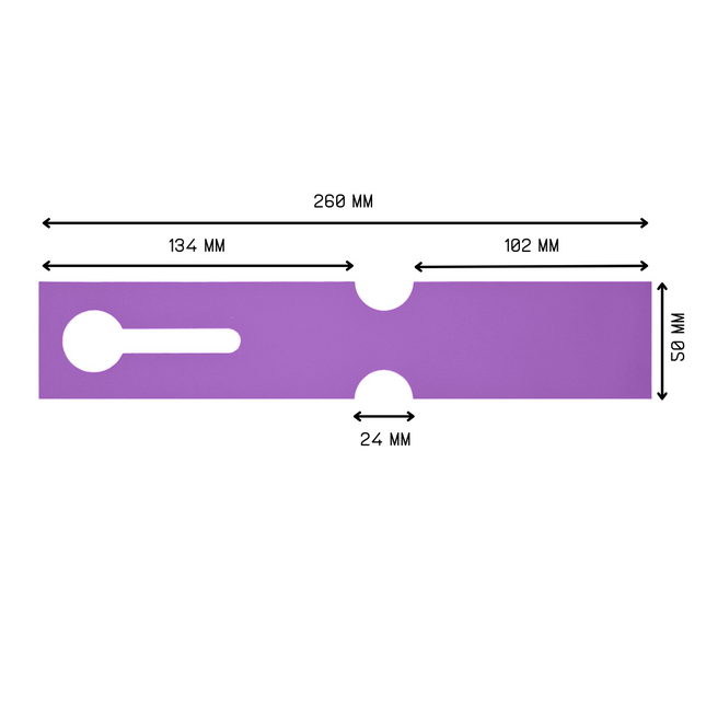 Loop-lock labels purple HDPE 260x50mm