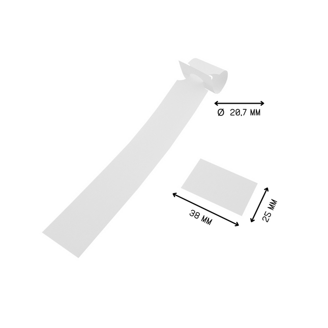 Custom loop-lock labels white PET 250x25mm