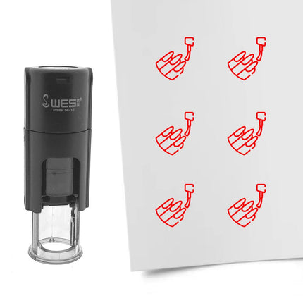 Stamp painted nails - 10 mm print