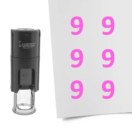 Stamp number 9 - 10 mm print
