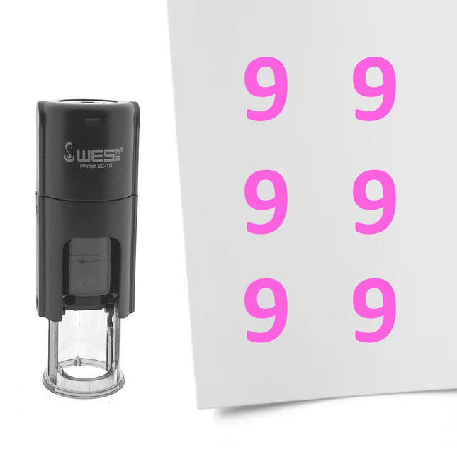 Stamp number 9 - 10 mm print