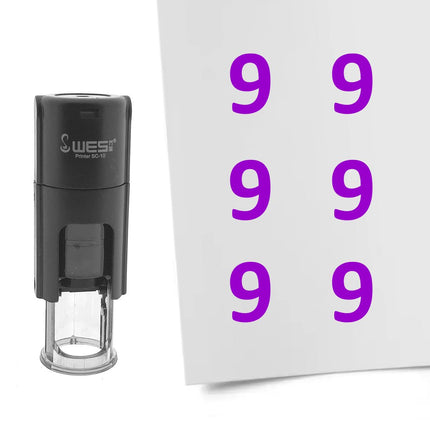 Stamp number 9 - 10 mm print