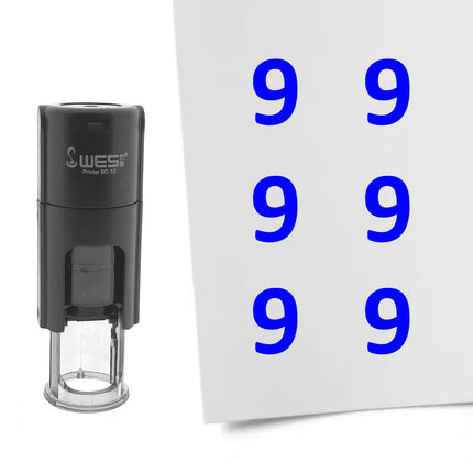 Stamp number 9 - 10 mm print