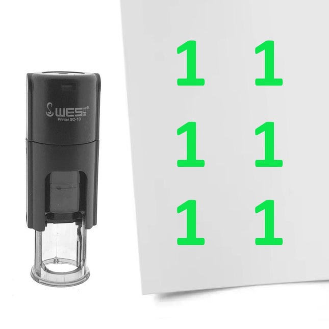 Stamp number 1 - 10 mm print