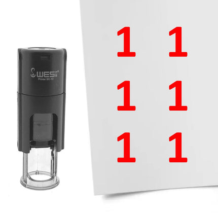 Stamp number 1 - 10 mm print