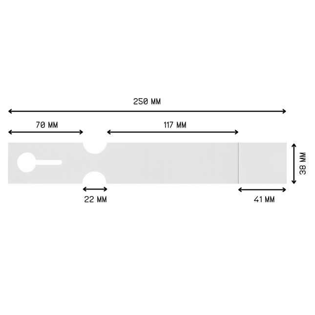 Custom loop-lock labels white PET 250x38mm