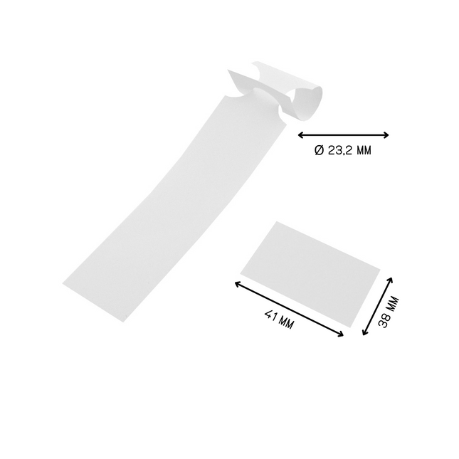 Custom loop-lock labels white PET 250x38mm