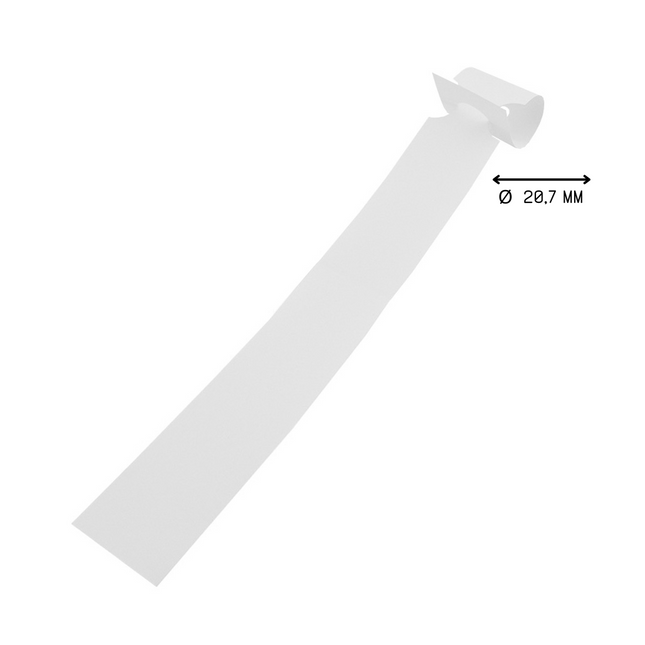 Custom loop-lock labels white PET 250x25mm