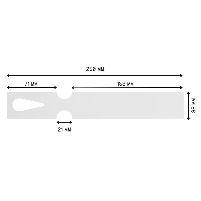 Loop-lock labels white PET 250x38mm