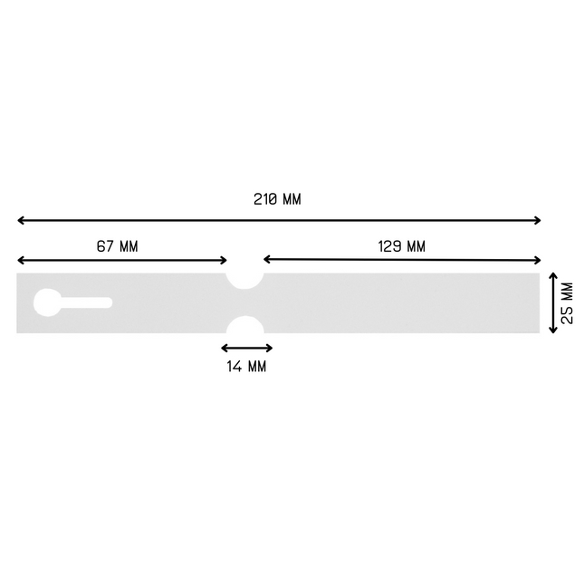 Loop-lock labels white PET 210x25mm