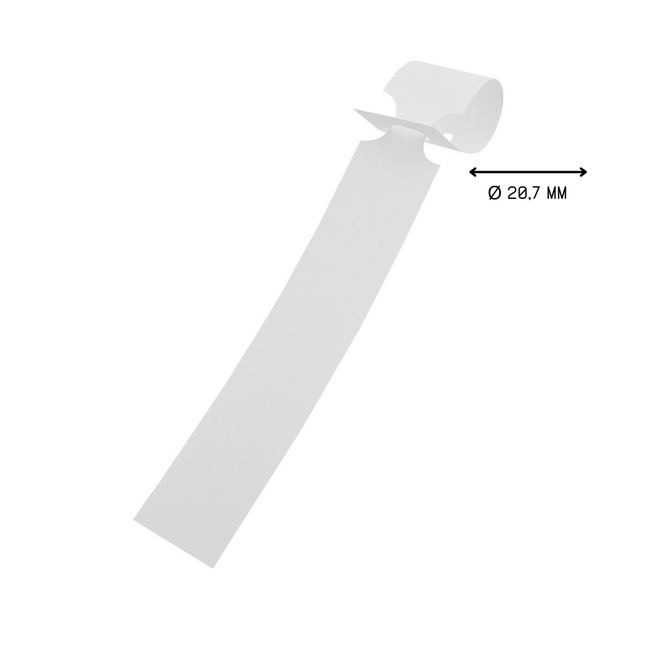 Custom loop-lock labels white PET 210x25mm