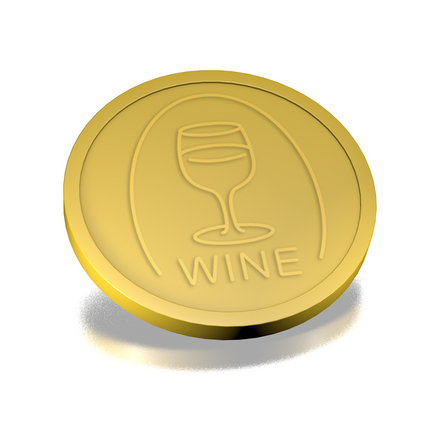 Fichas de plástico con relieve copa de vino Ø29 mm - 250 unidades