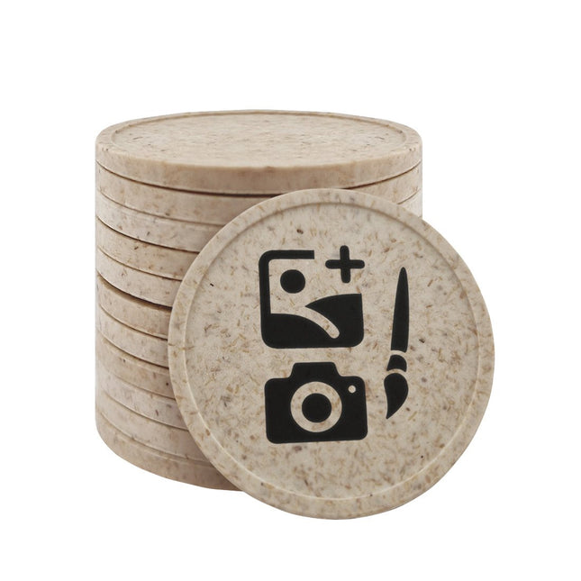Fichas en fibra de madera personalizadas Ø29 mm - 100 unidades