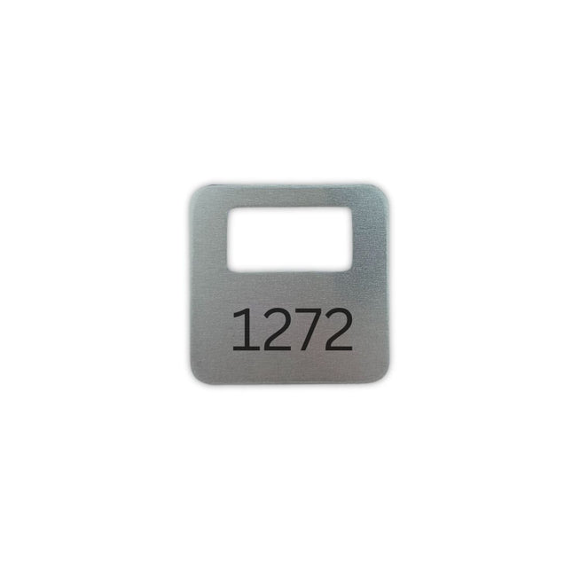 Ficha para guardarropa numerada de aluminio 35 x 35 - Por unidad