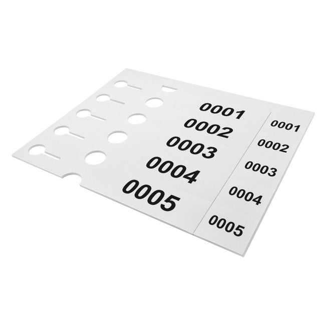 Numbered loop-lock labels white PET 250x38mm