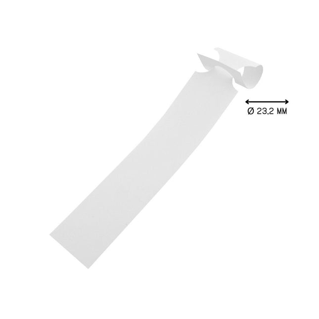 Custom loop-lock labels white PET 250x38mm