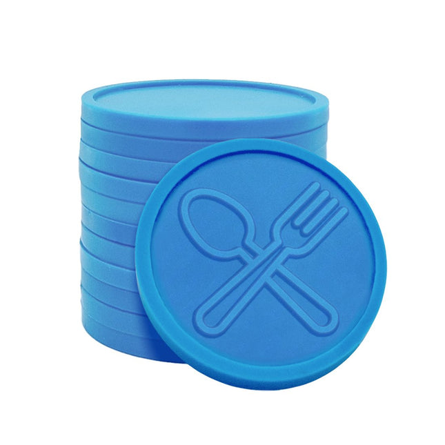 Fichas de plastico con relieve de cubiertos Ø29 mm - 250 unidades