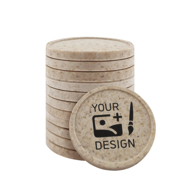 Fichas en fibra de madera personalizadas Ø23 mm - 100 unidades