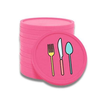 Fichas de plastico cubiertos en color Ø29 mm - 100 unidades