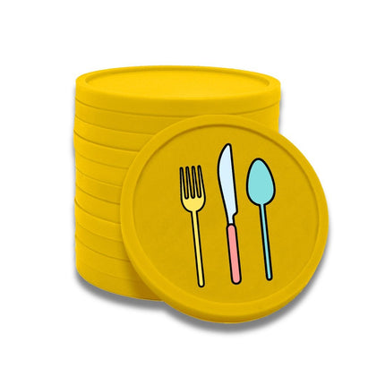 Fichas de plastico cubiertos en color Ø29 mm - 100 unidades