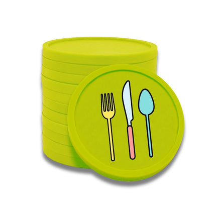 Fichas de plastico cubiertos en color Ø29 mm - 100 unidades