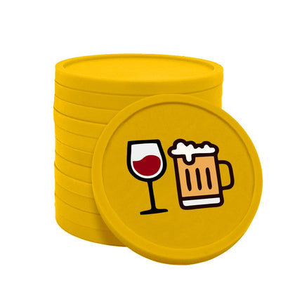 Fichas de plastico de cerveza y vino Ø29 mm - 100 unidades