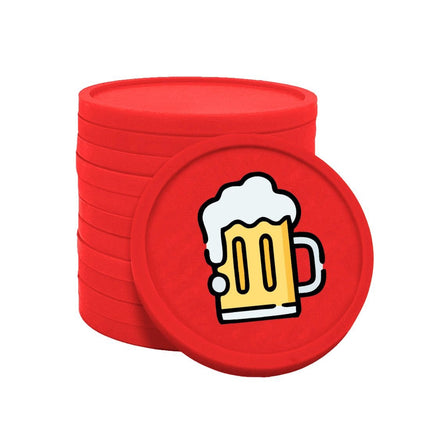 Fichas de plastico jarra de cerveza Ø29 mm - 100 unidades