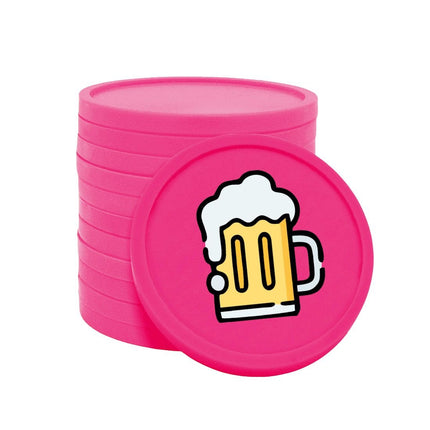 Fichas de plastico jarra de cerveza Ø29 mm - 100 unidades