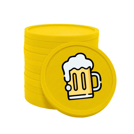 Fichas de plastico jarra de cerveza Ø29 mm - 100 unidades