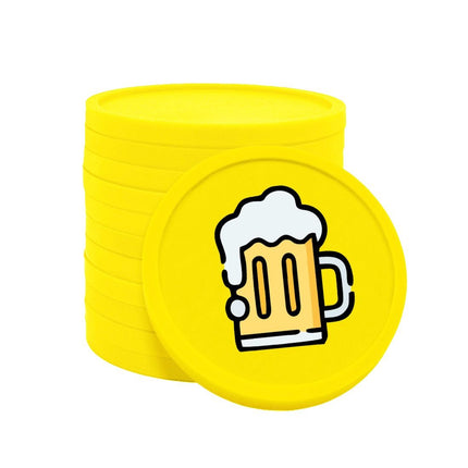 Fichas de plastico jarra de cerveza Ø29 mm - 100 unidades