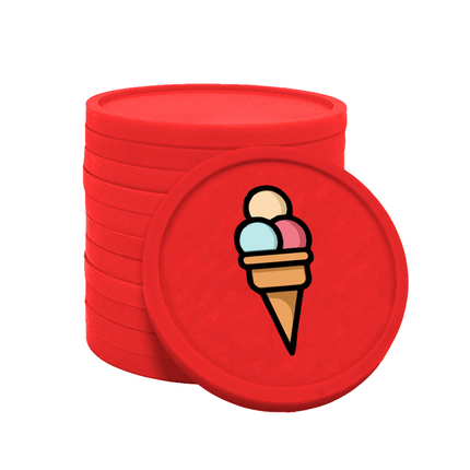 Fichas de plastico helado sorbet Ø29mm - 100 unidades