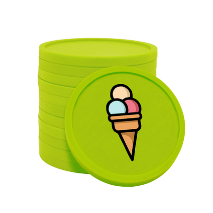 Fichas de plastico helado sorbet Ø29mm - 100 unidades