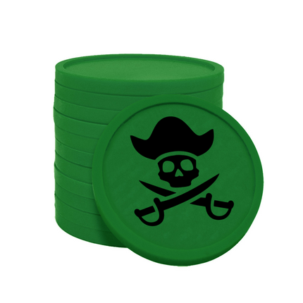Fichas de plastico pirata Ø29 mm - 100 unidades