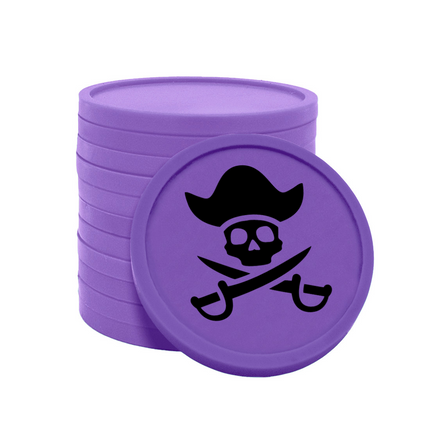 Fichas de plastico pirata Ø29 mm - 100 unidades