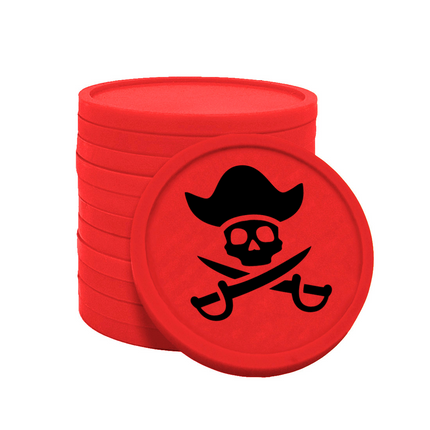 Fichas de plastico pirata Ø29 mm - 100 unidades