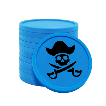 Fichas de plastico pirata Ø29 mm - 100 unidades