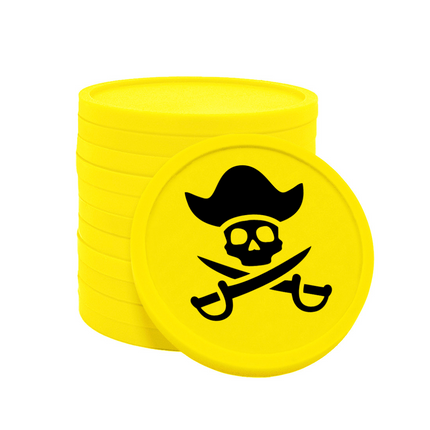 Fichas de plastico pirata Ø29 mm - 100 unidades