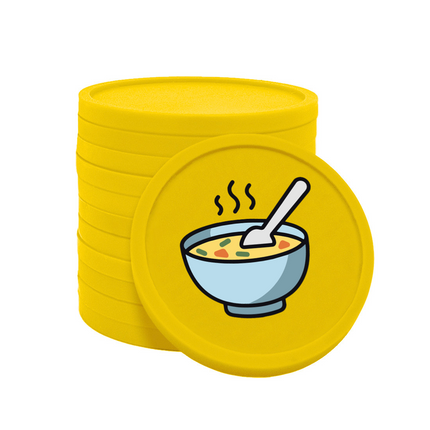 Fichas de plastico sopa Ø29mm - 100 unidades