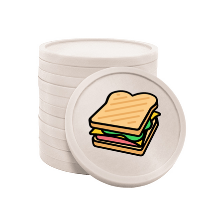 Fichas de plastico sandwich Ø29mm - 100 unidades