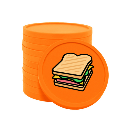 Fichas de plastico sandwich Ø29mm - 100 unidades