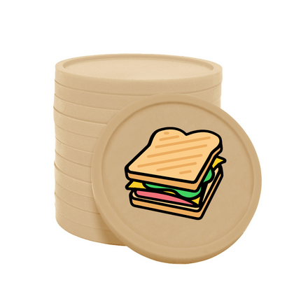 Fichas de plastico sandwich Ø29mm - 100 unidades