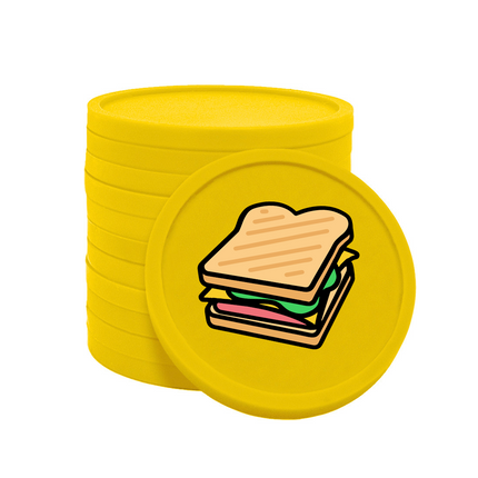 Fichas de plastico sandwich Ø29mm - 100 unidades