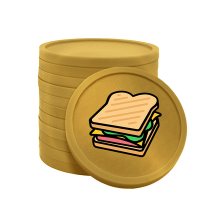 Fichas de plastico sandwich Ø29mm - 100 unidades